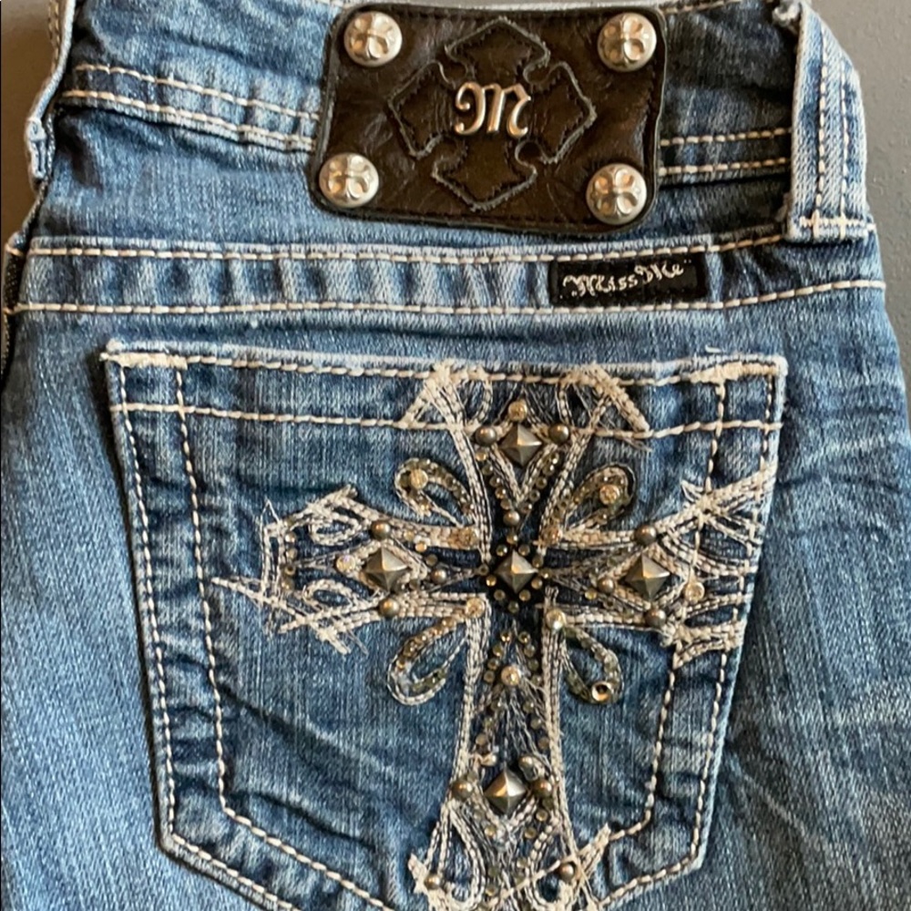 Miss Me Sz 28 Blue Bootcut - Cross Pockets JP5045X